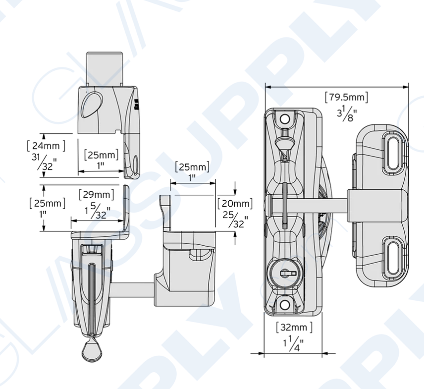 Aluminum Framed Railing Self Closing Door Latch