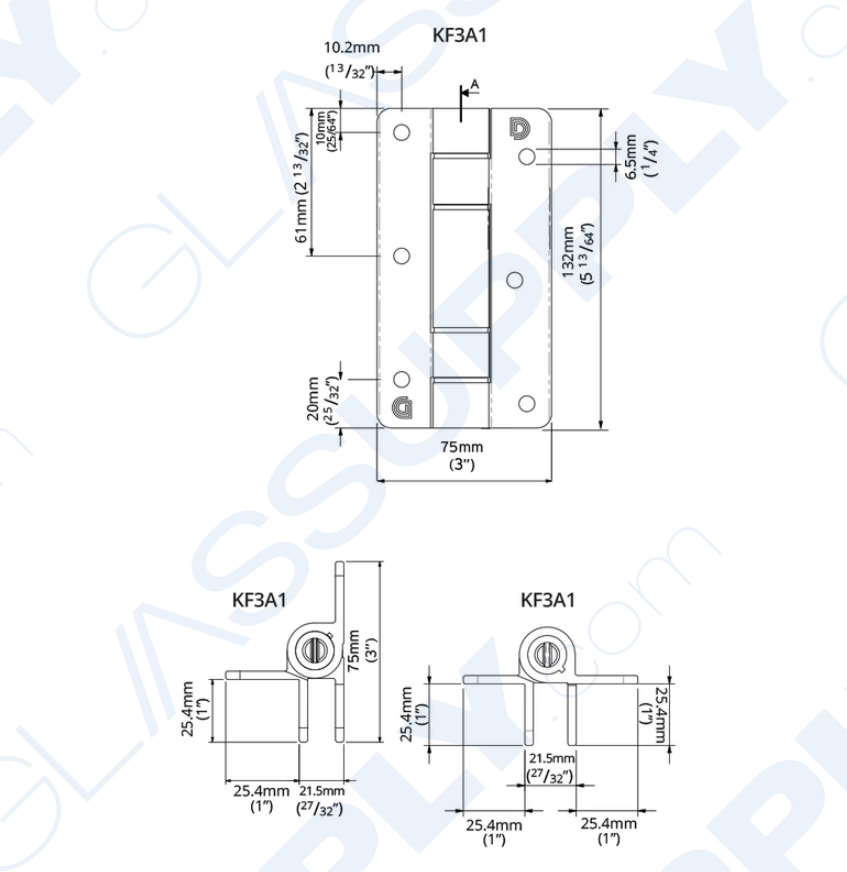 Aluminum Framed Railing Wall Mounted Self Closing Door Hinges