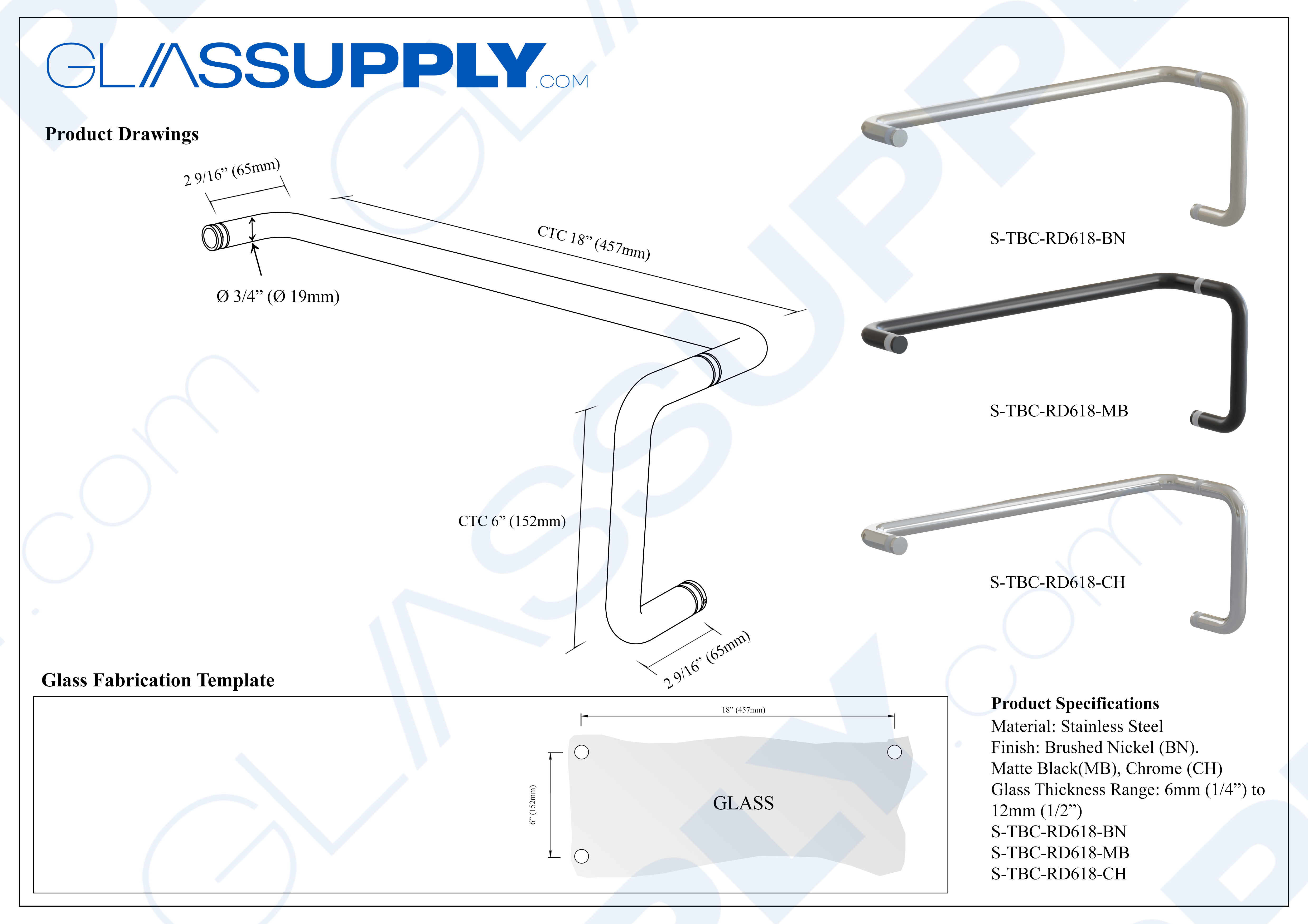 Round Tubular Handle and Towel Bar Combo