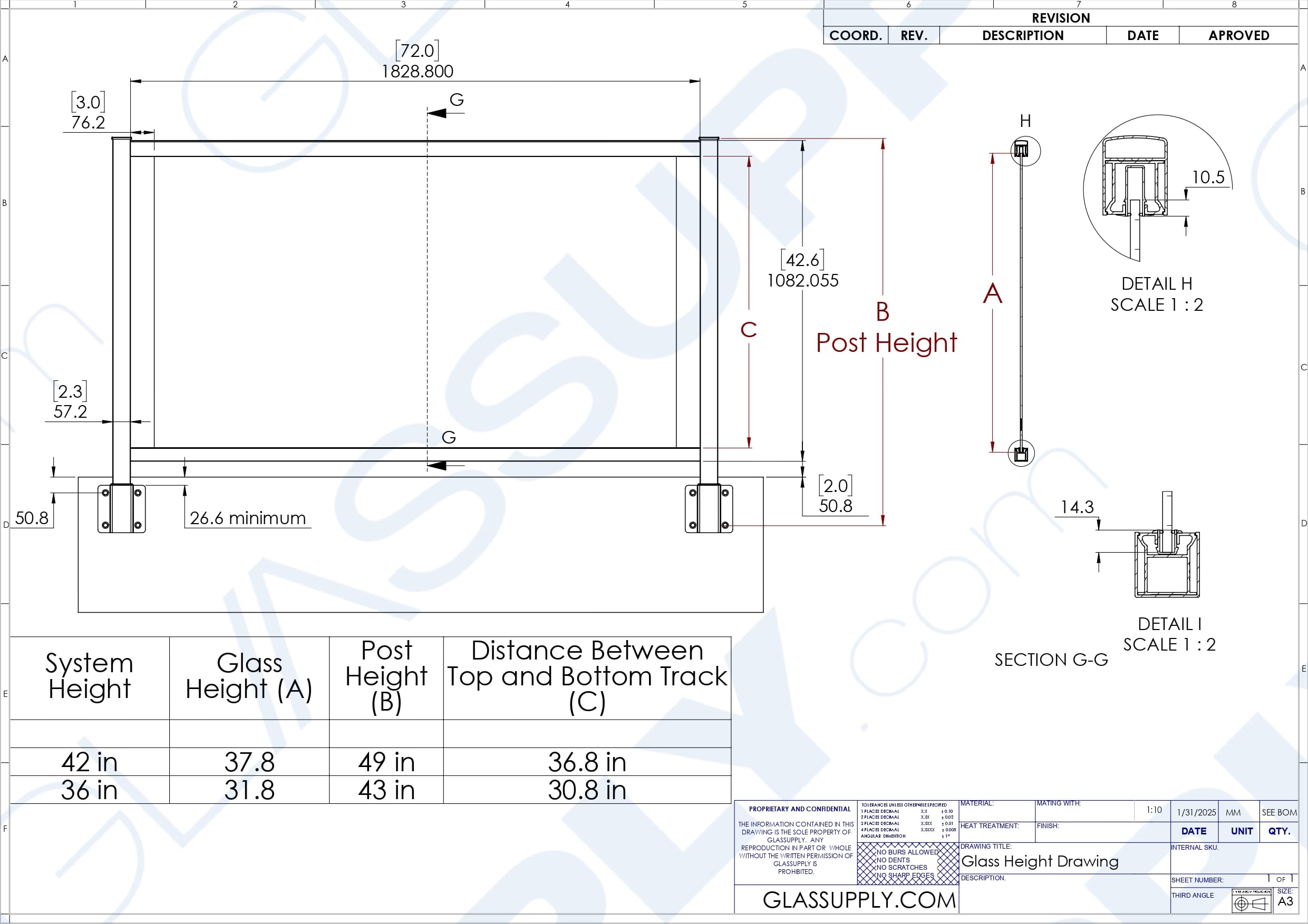 Inside Corner Fascia Mounted 2 1/4" Square Post Kit 1