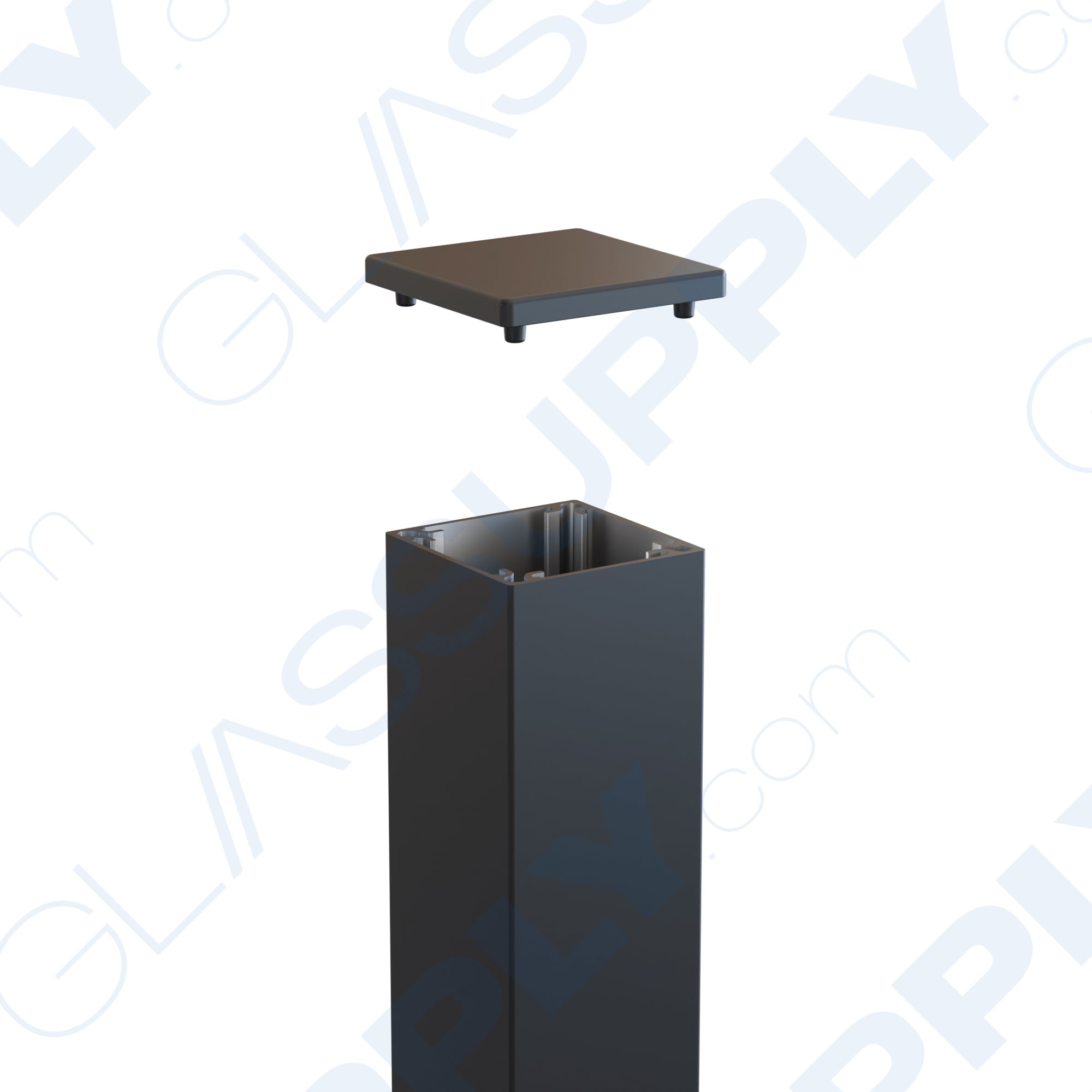 Straight Fascia Mounted 2 1/4" Square Post Kit