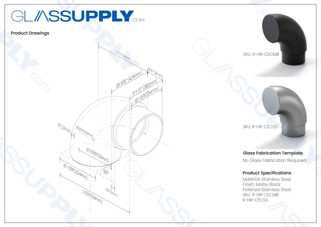 Handrail Curved End Cap