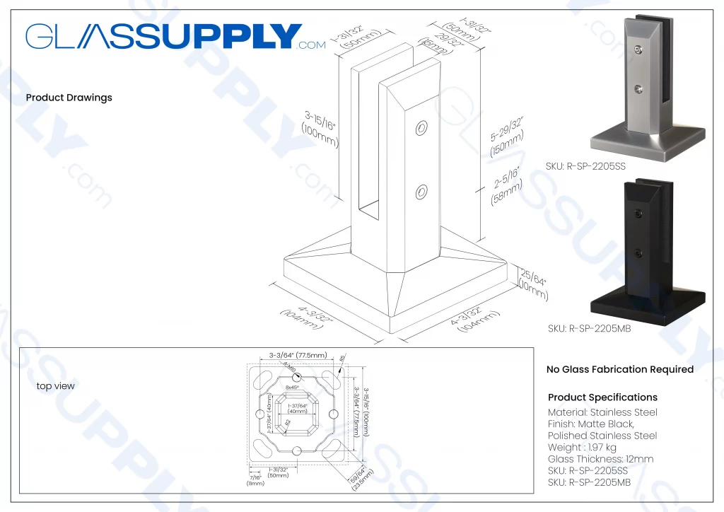 GS 2205 Duplex Stainless-Steel Surface Mount Spigot ES