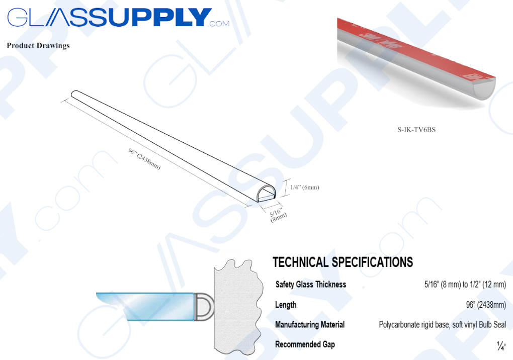 Translucent Vinyl Bulb Seal - 6.5mm