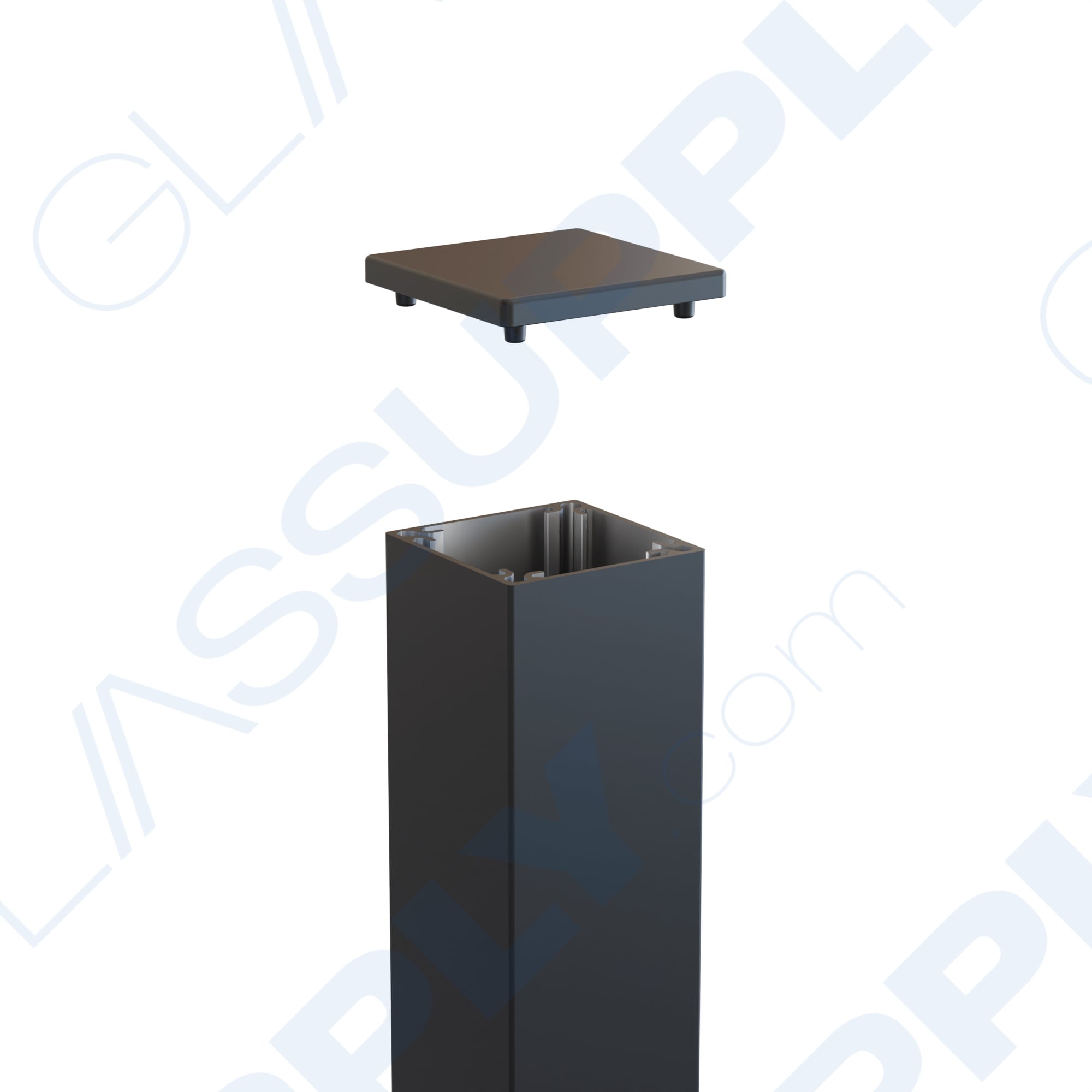 Inside Corner Fascia Mounted 2 1/4" Square Post Kit