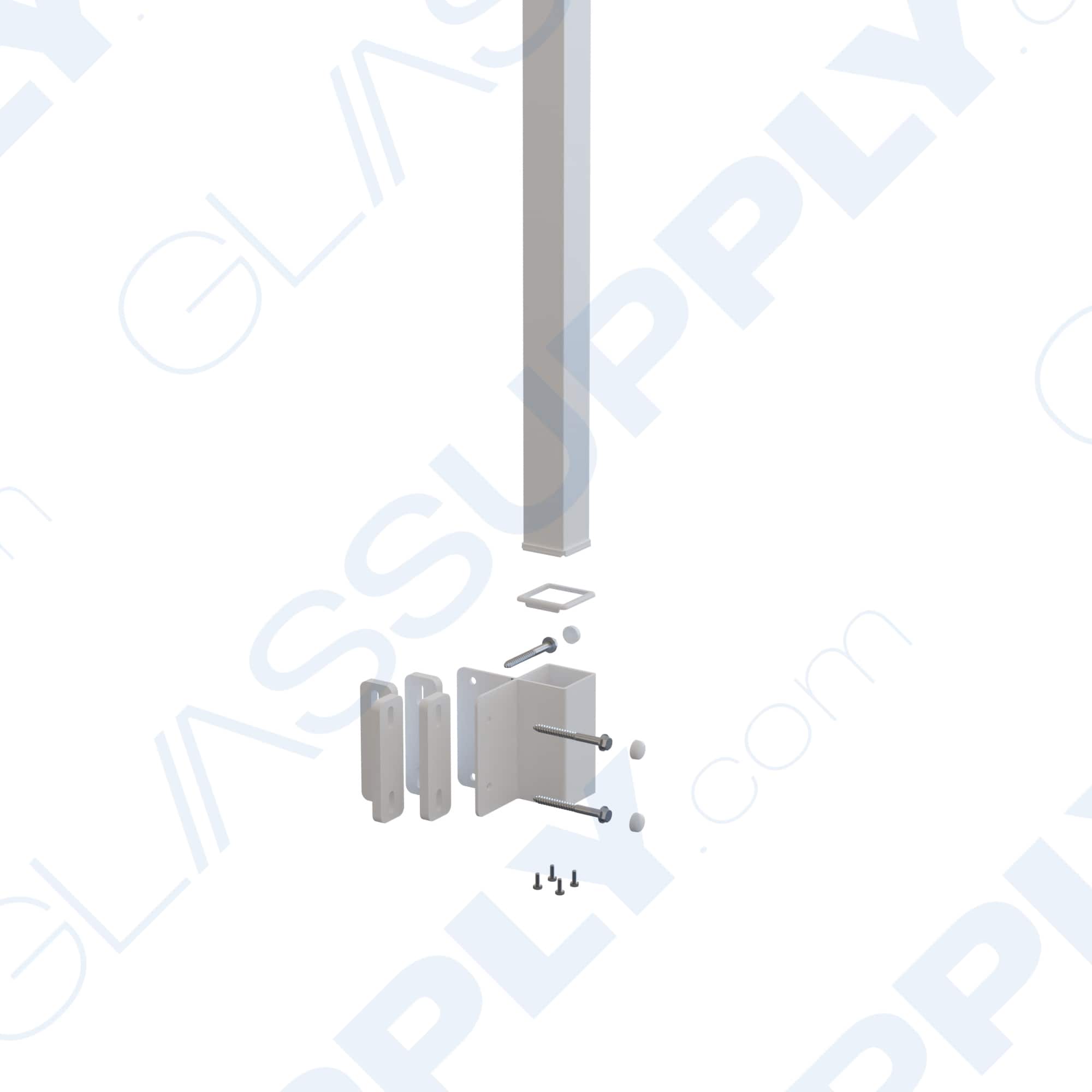 Outside Corner Fascia Mounted 2 1/4" Square Post Kit