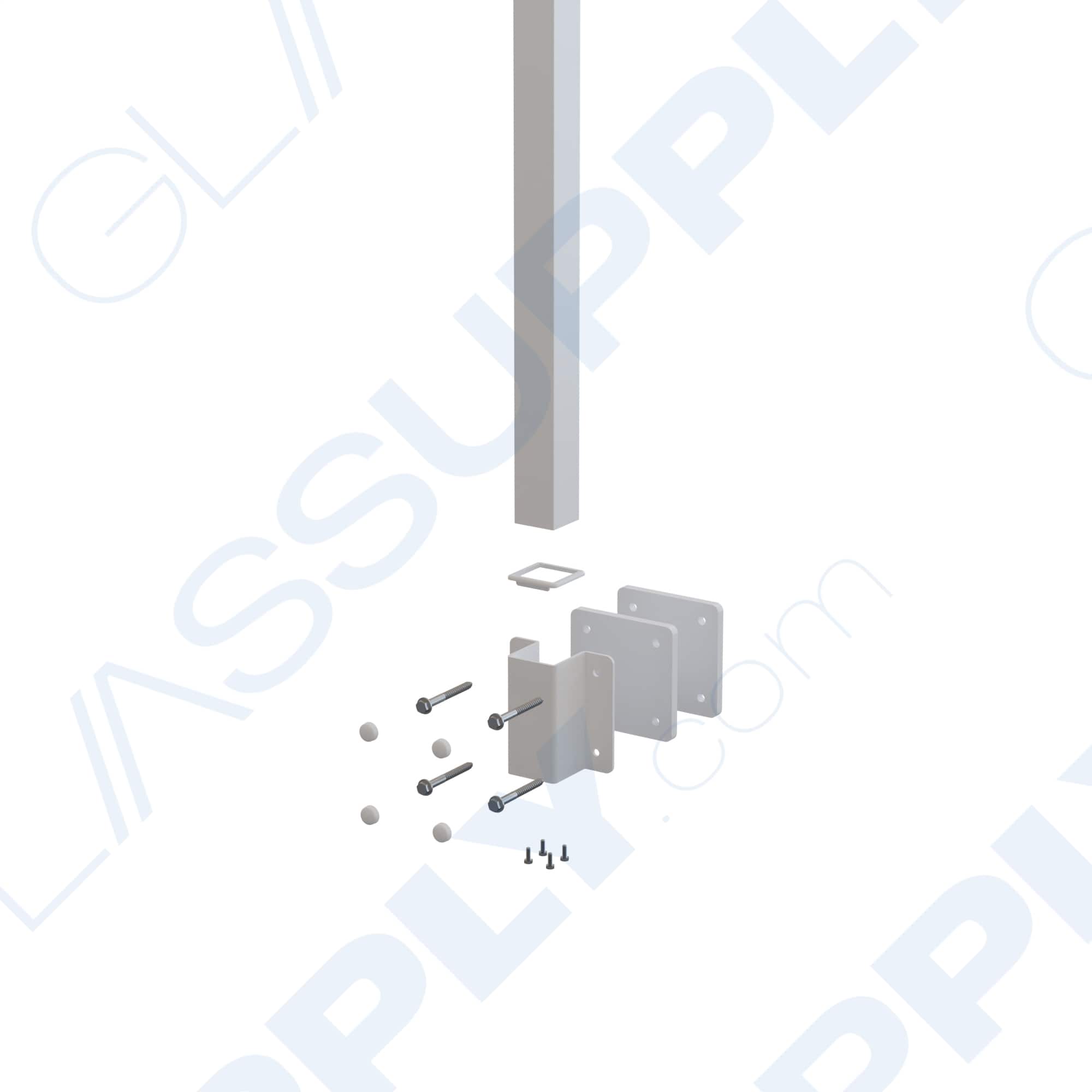 Straight Fascia Mounted 2 1/4" Square Post Kit